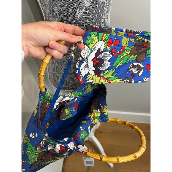 NWT New Tropical Handbag Bamboo Handle - Picture 8 of 9